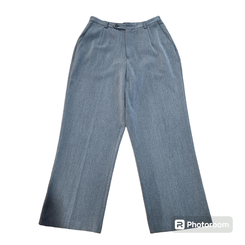 Covington Petite Womens Grey Mid Rise Straight Leg Trouser Dress Pants Size 8P